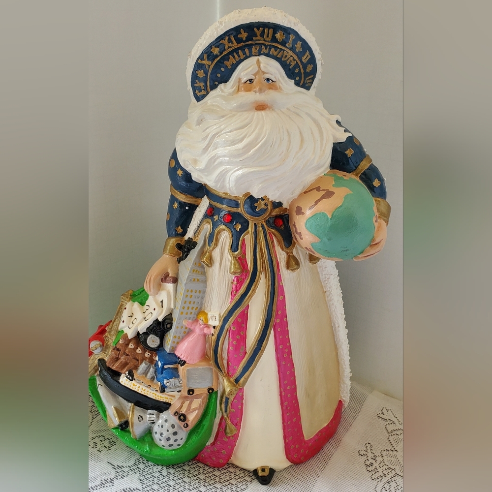 VTG Gare Millennium Old World Santa Claus 14" Ceramic Mold Large Hand Painted